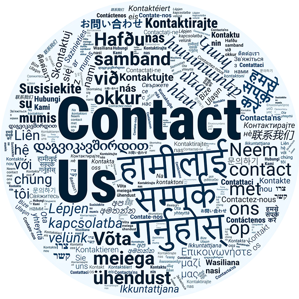 contact us in over 20 languages